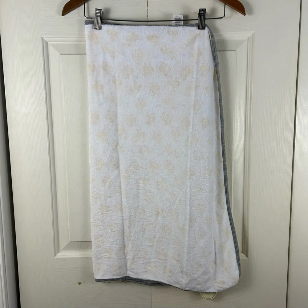 Burt's Bees Baby Hooded Towel Terry Cloth Duck Print Gray White Yellow Duckling